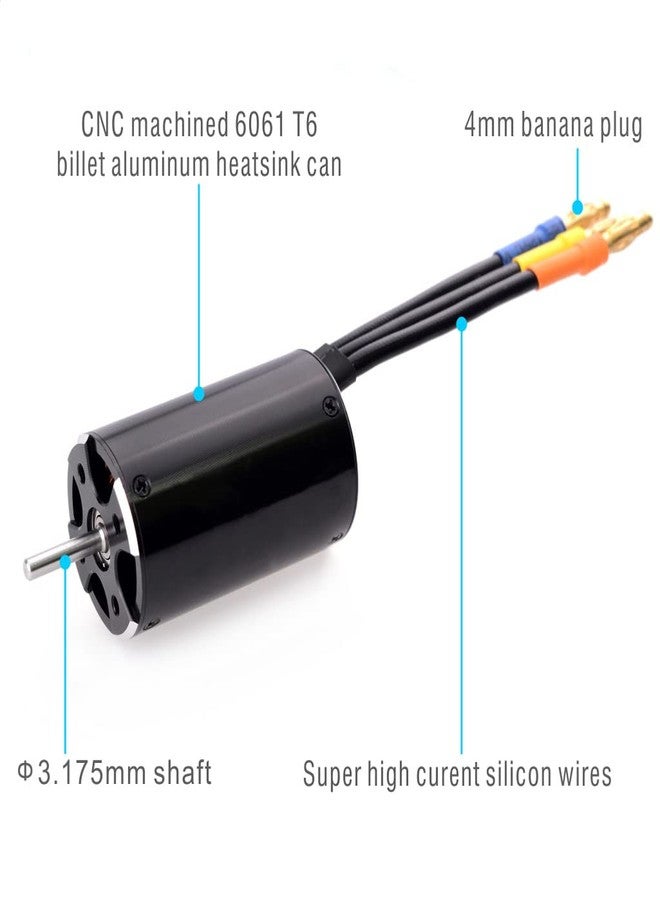 KingVal Replacement 2948 6600KV Brushless Motor Shaft 3.175mm with Water Cooling Jacket Compatible with RC Boat - Image 3